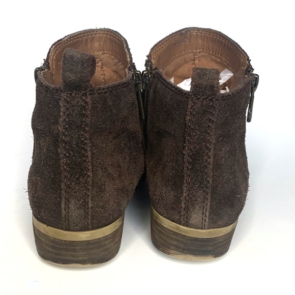 Vintage Lucky Brand Dark Brown Suede Basel Ankle Bootie - Picture 4 of 6